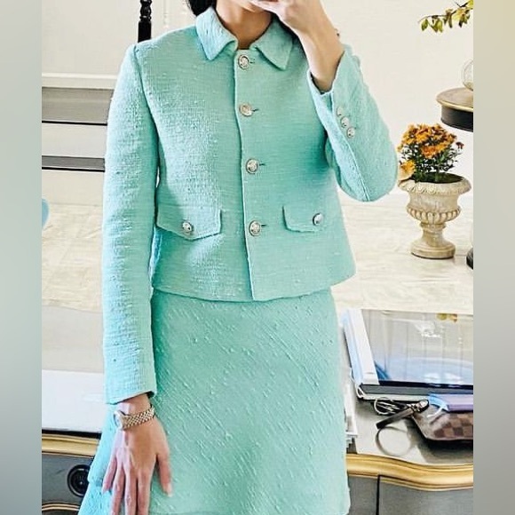 Zara TEXTURED WEAVE JACKET WITH MATCHING SKIRT - Picture 2 of 2